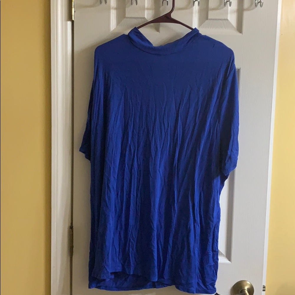 Lane Bryant Royal Blue Short Turtleneck Blouse
